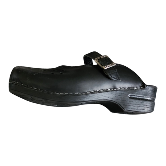 Dansko Merrie Mary Jane Black Leather Black Clogs/Mules Size 40 Euro/9.5-10 US - Picture 3 of 13
